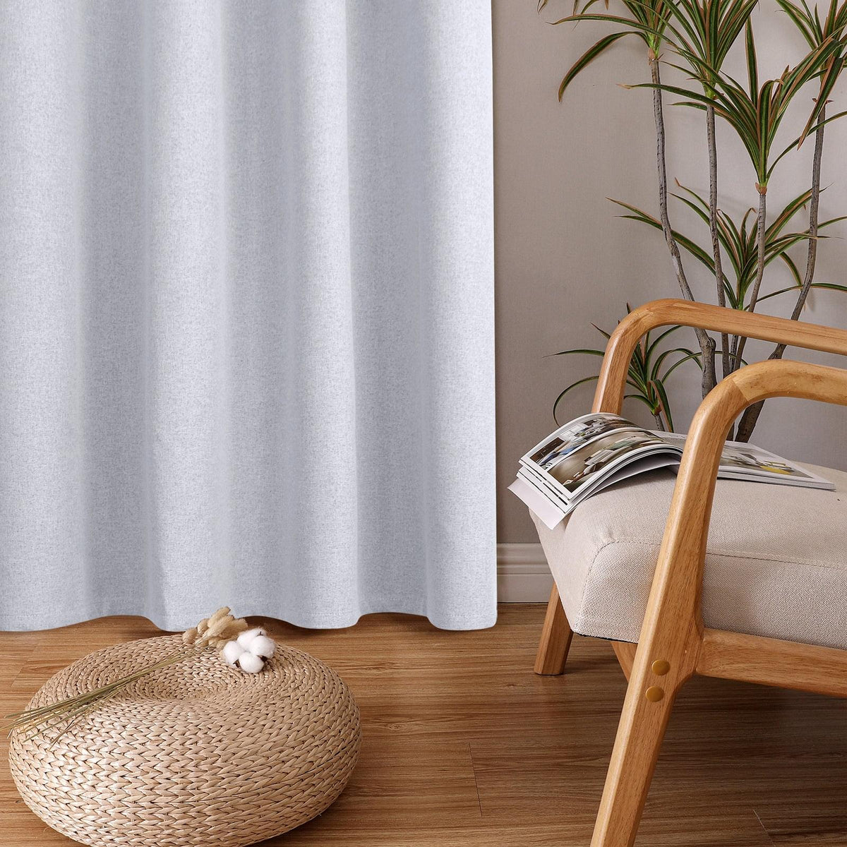 BGment Curtains Custom Linen 100% Blackout Grommet Textured Thermal In