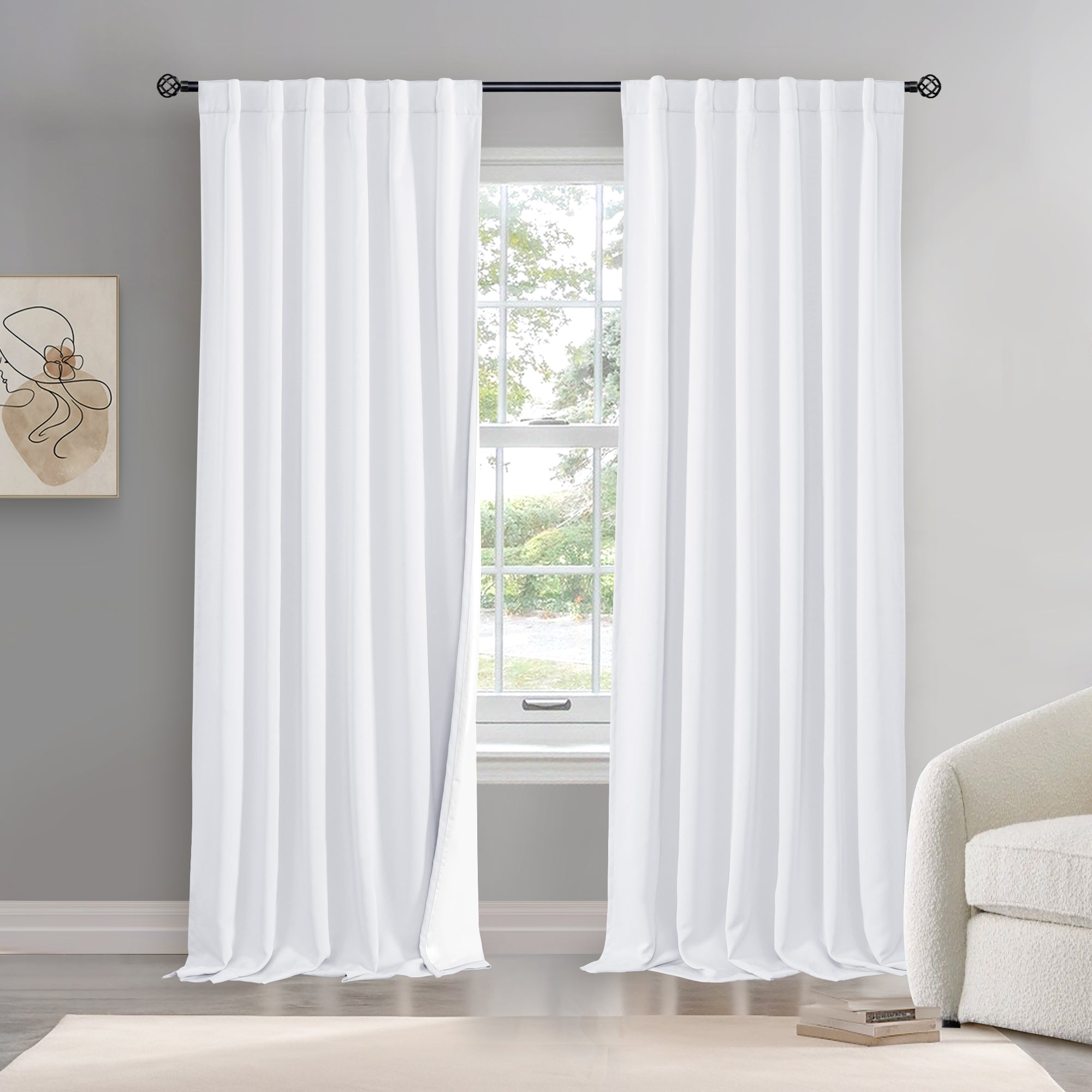 BGment Curtains Custom Double Layer Thermal 100% Blackout Curtains Onl